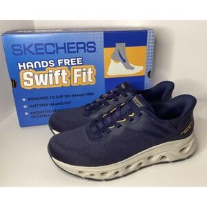 Sketchers Hands Free Swift Fit Lace Up Men's Sneaker Glide Lite Size 11 Navy NIB